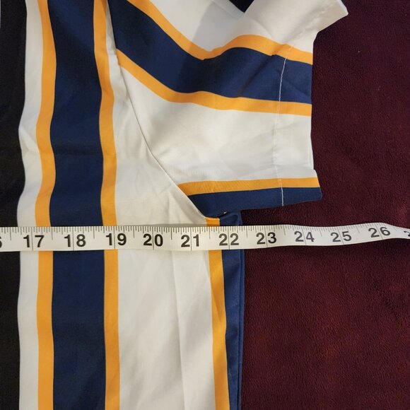 Men's Button Down Shirt Short Sleeve Striped Multicolor Size Medium - Picture 13 of 14